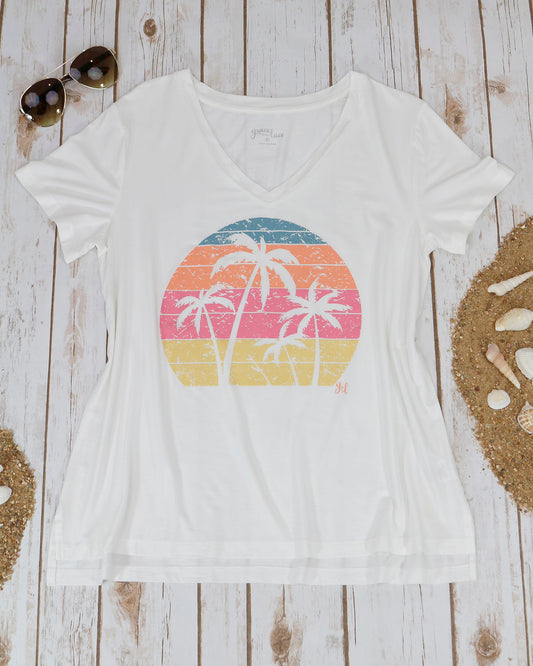 Palm Tree Graphic Tee flat