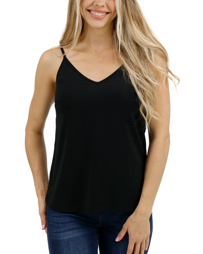front view stock shot of v-neck cami