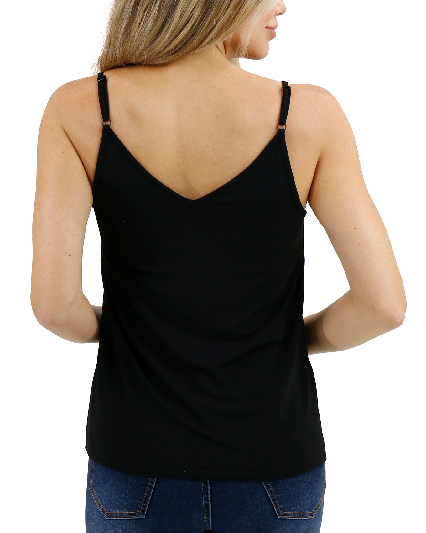 v neck black cami top