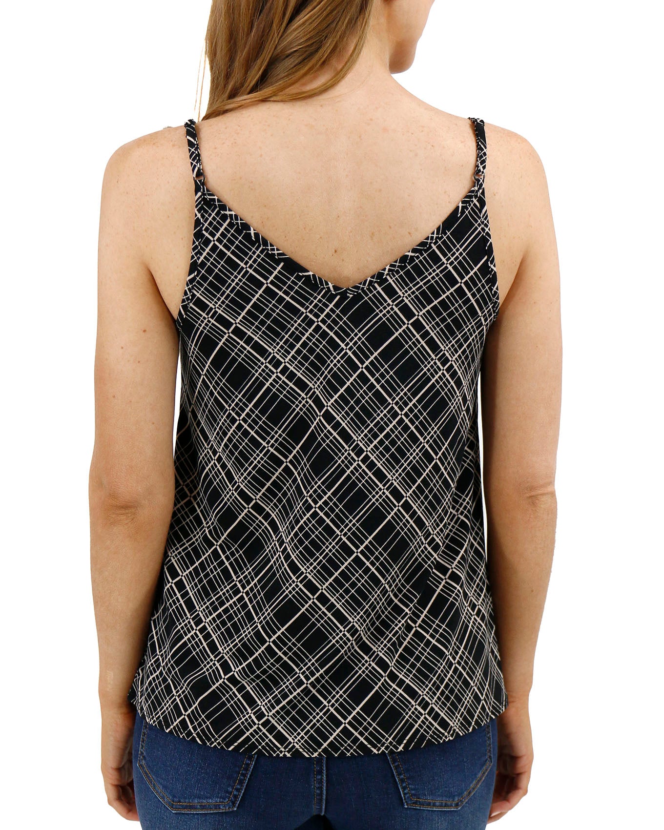 back view stock shot of v-neck cami