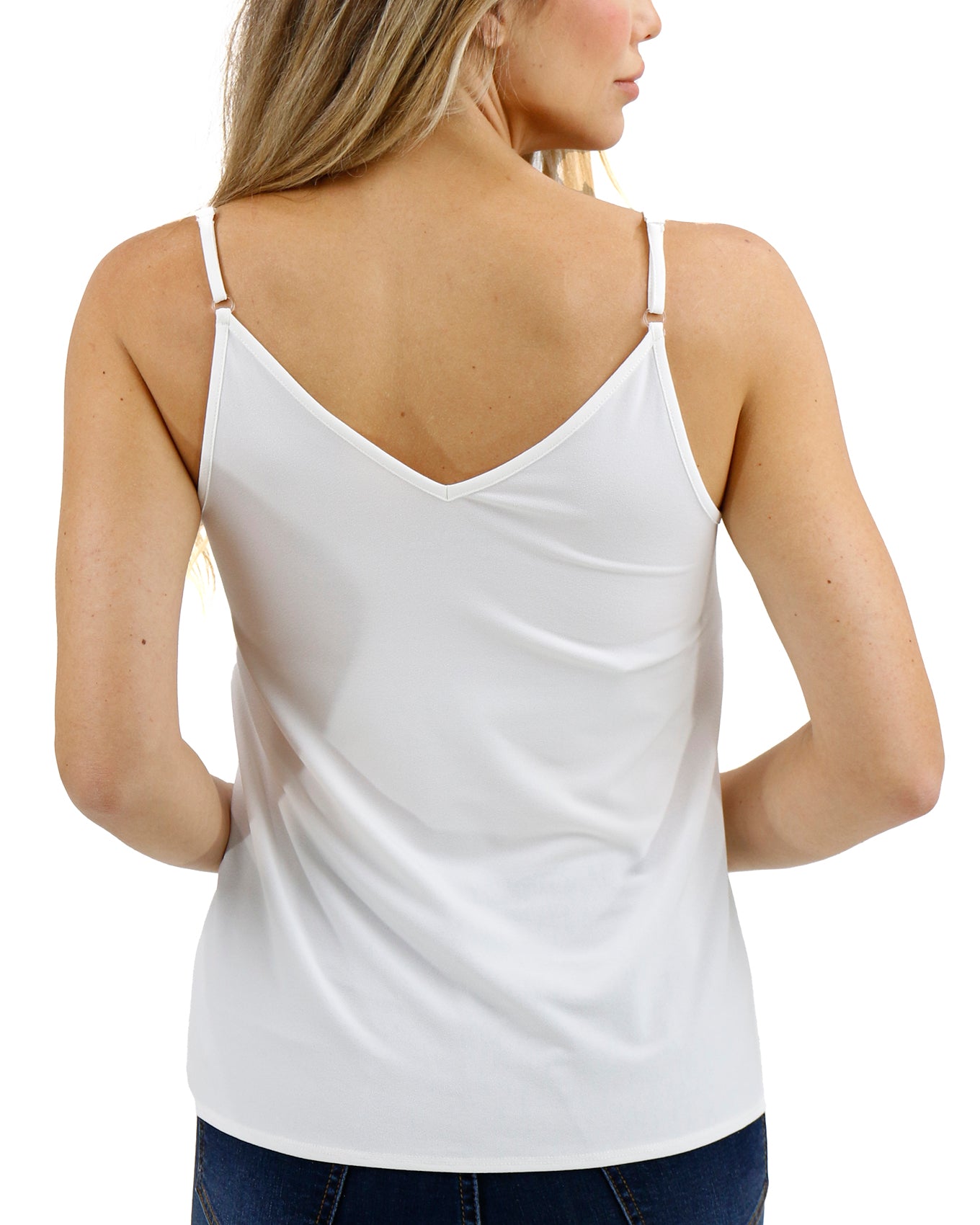 back view stock shot of v-neck cami