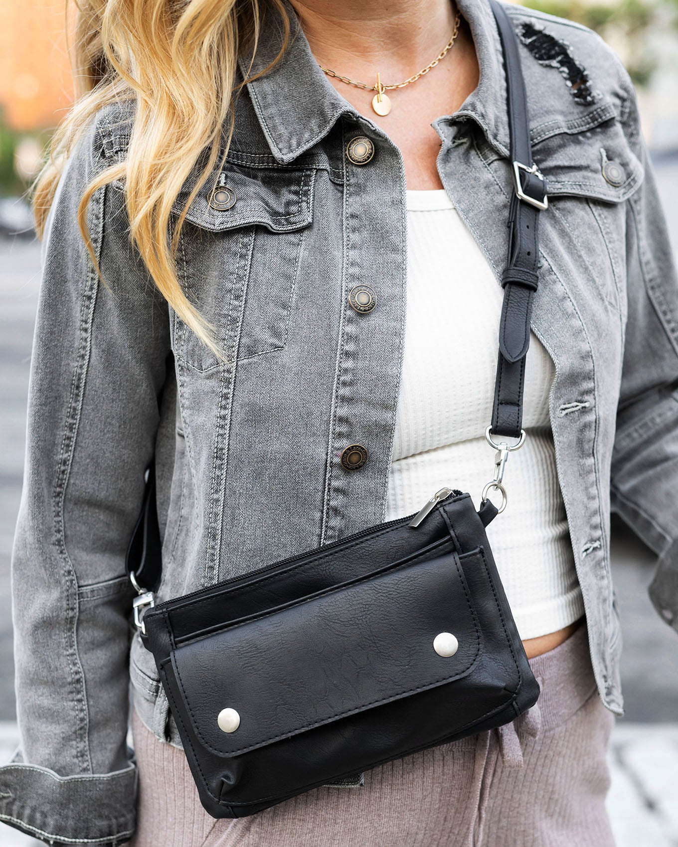 Black silver crossbody Clearance