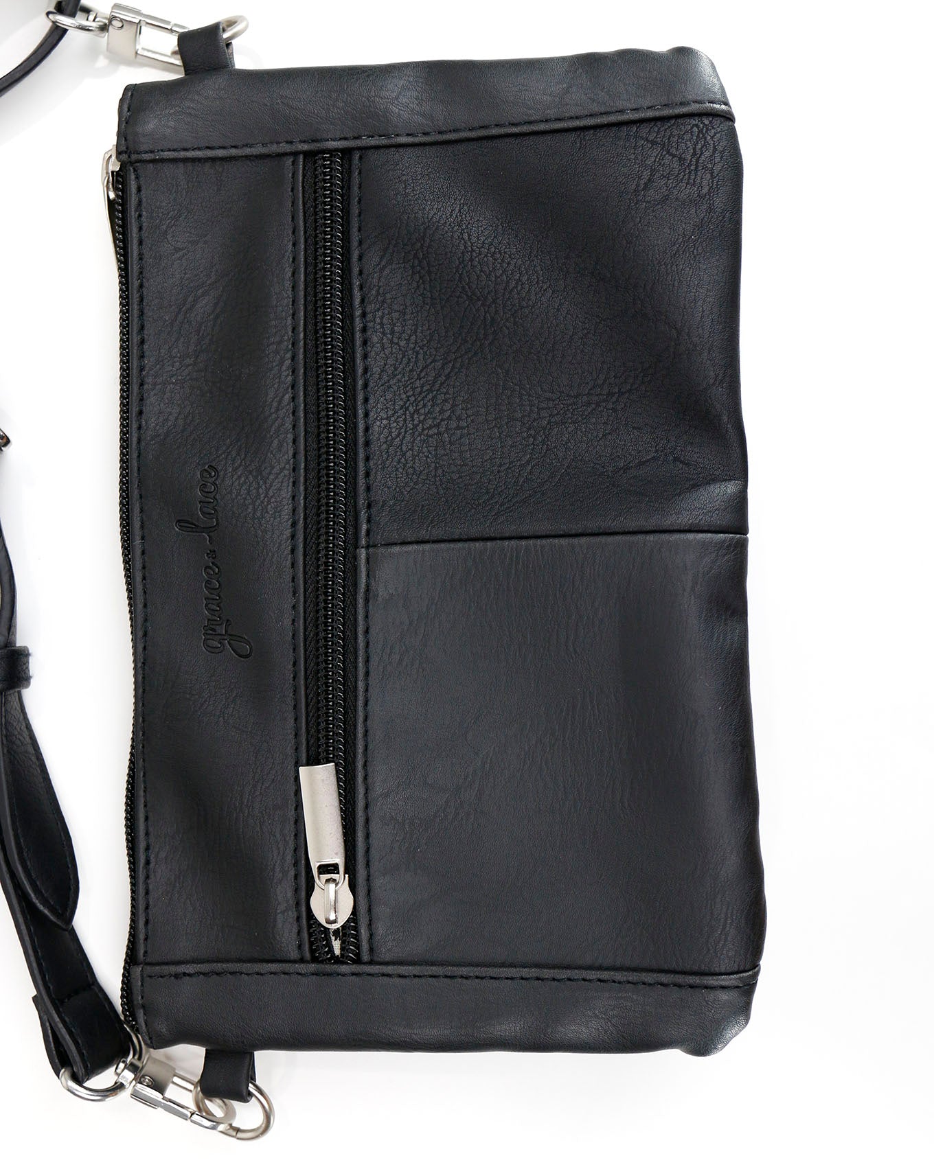 QHP Belt Bag with Braiding Set Black / Grey