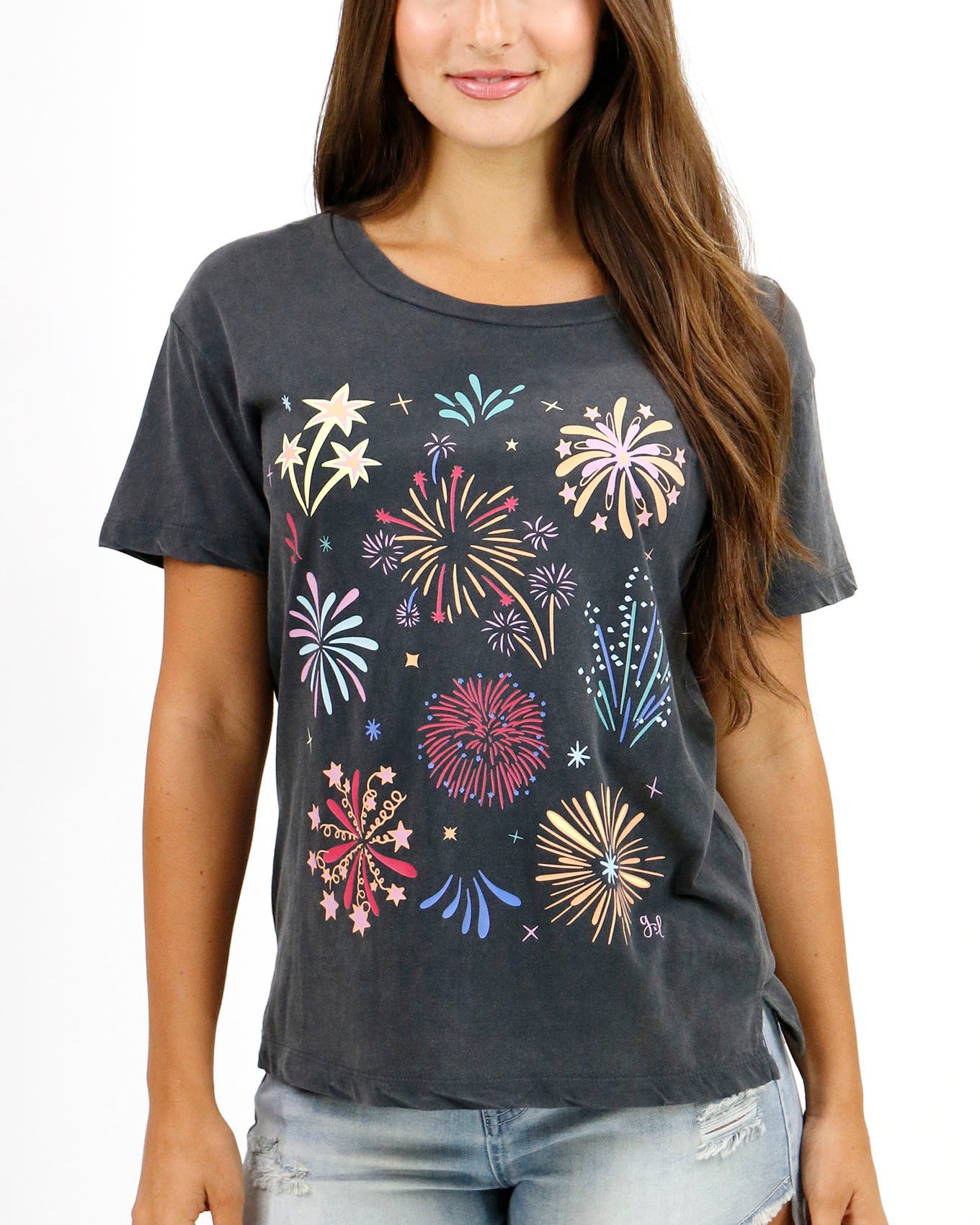 Women's Graphic Tees Vintage Fireworks Front