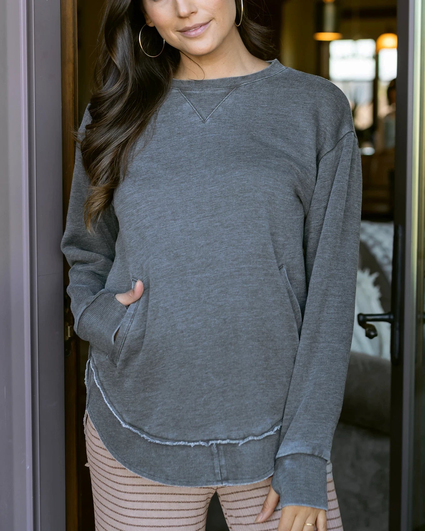 Washed grey sweater sale