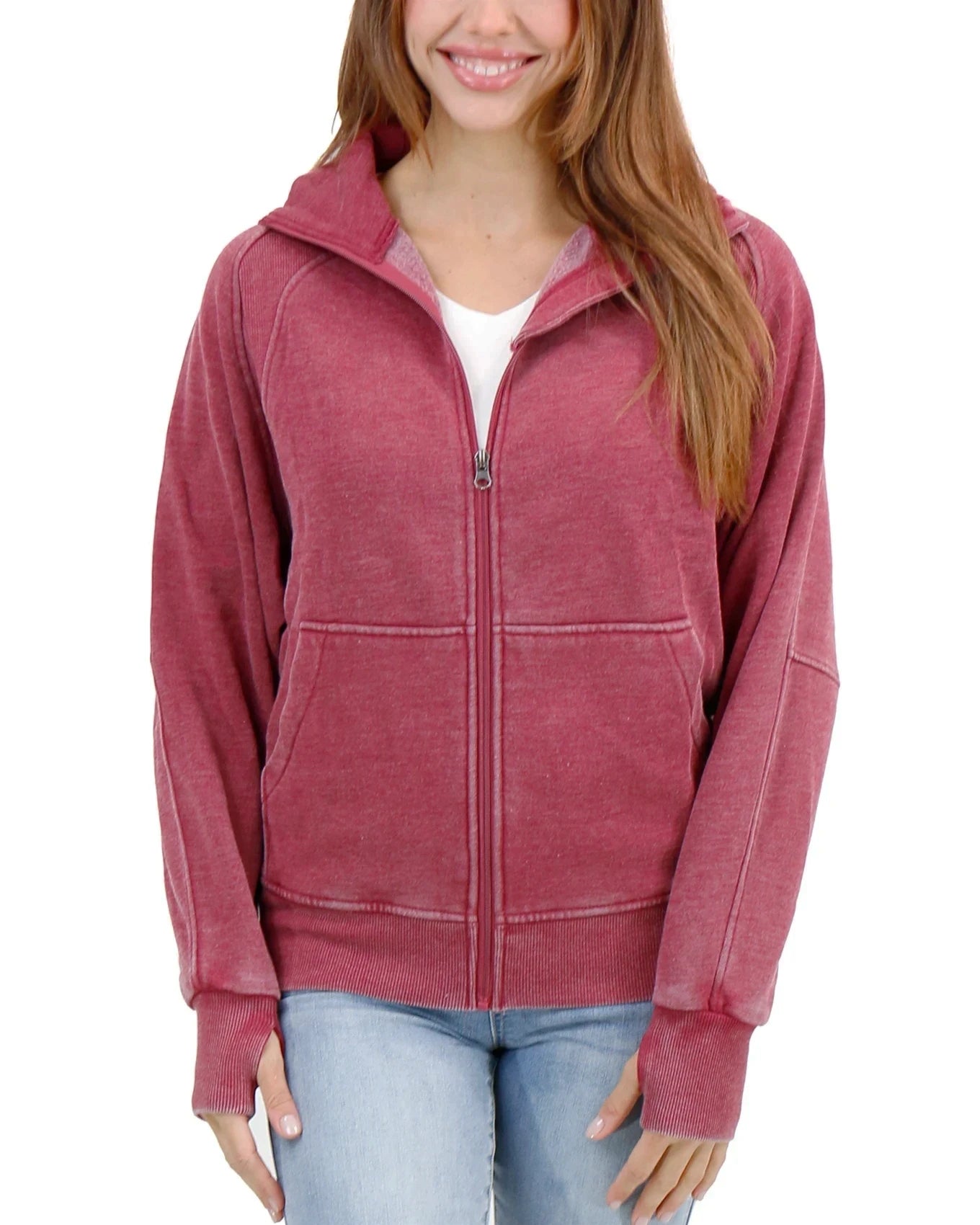 Red sweat jacket on sale