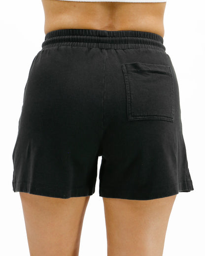Washed Black French Terry Sweat Shorts