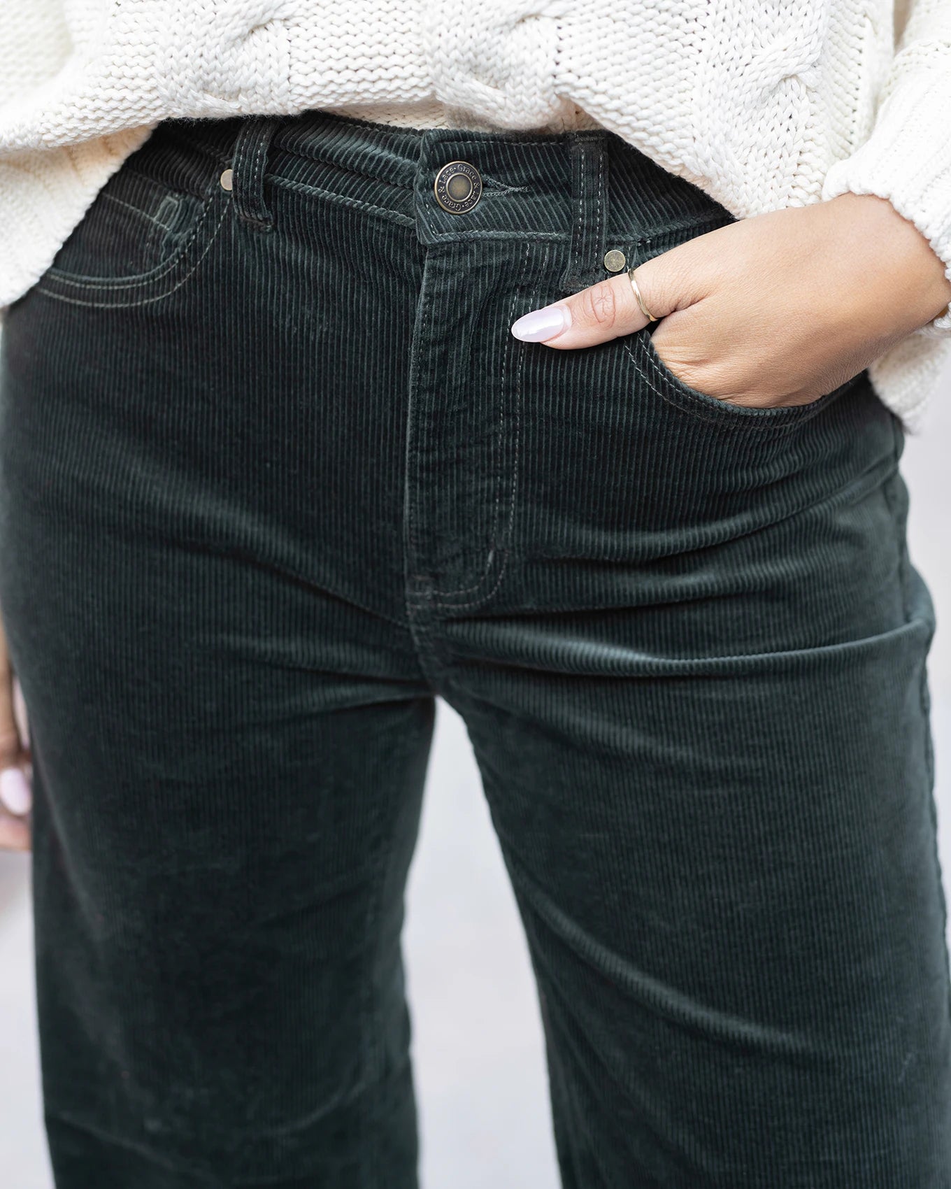 Wide Leg Deep Green Corduroy Pants - Grace and Lace Wide Leg Deep Green Corduroy Pants - Grace and Lace