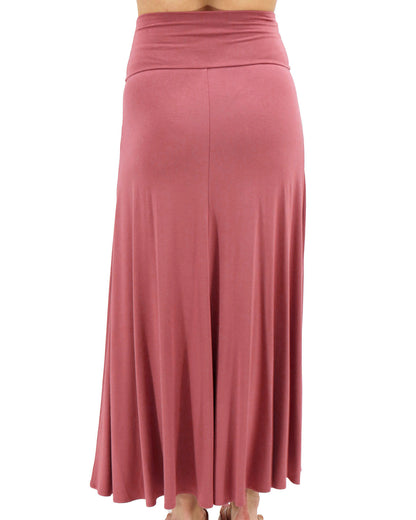 Back stock shot of Terracotta Wrap High-Low Maxi Skirt