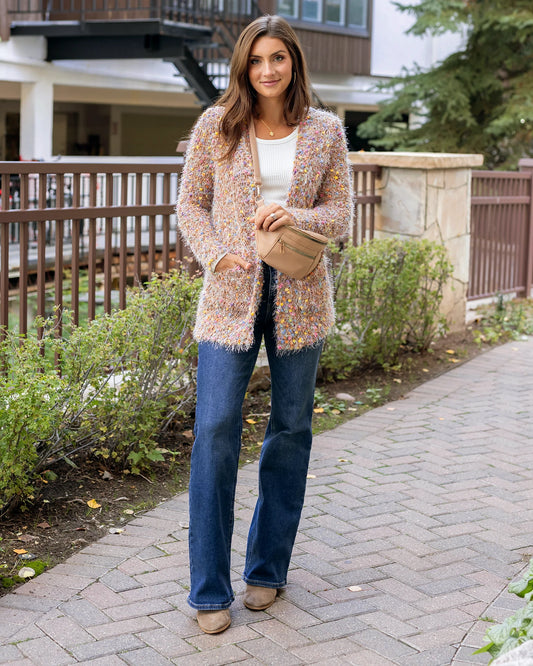 Wubby Caramel Confetti Cardi Chunky cardigan