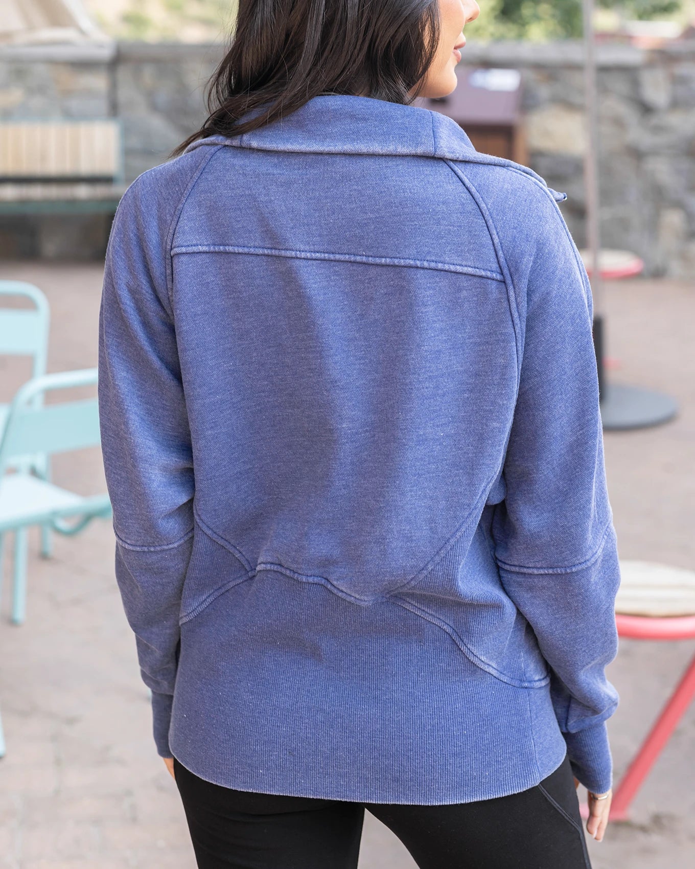 Vintage Washed Blue Zip Up Sweatshirt - Grace and Lace Vintage Washed Blue Zip Up Sweatshirt - Grace and Lace