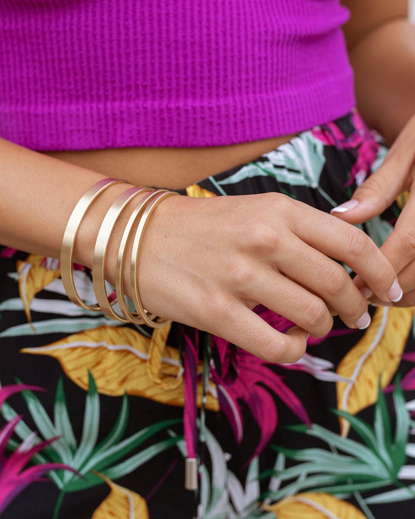 Gold Bangle Stack