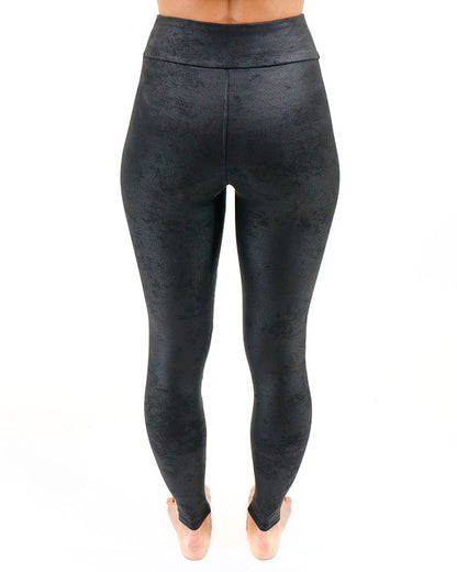 back view stock shot of faux leather leggings