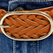 Braided Faux Leather Belt - Gold Buckle Gold Buckle