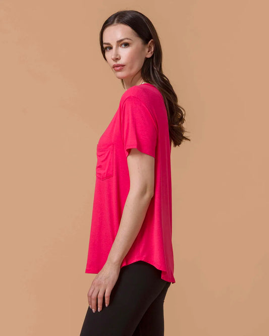 Perfect Fit V-Neck Pocket Tee - Canyon Red