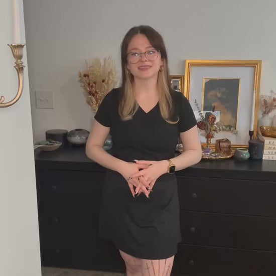 Emma wearing Black Skort