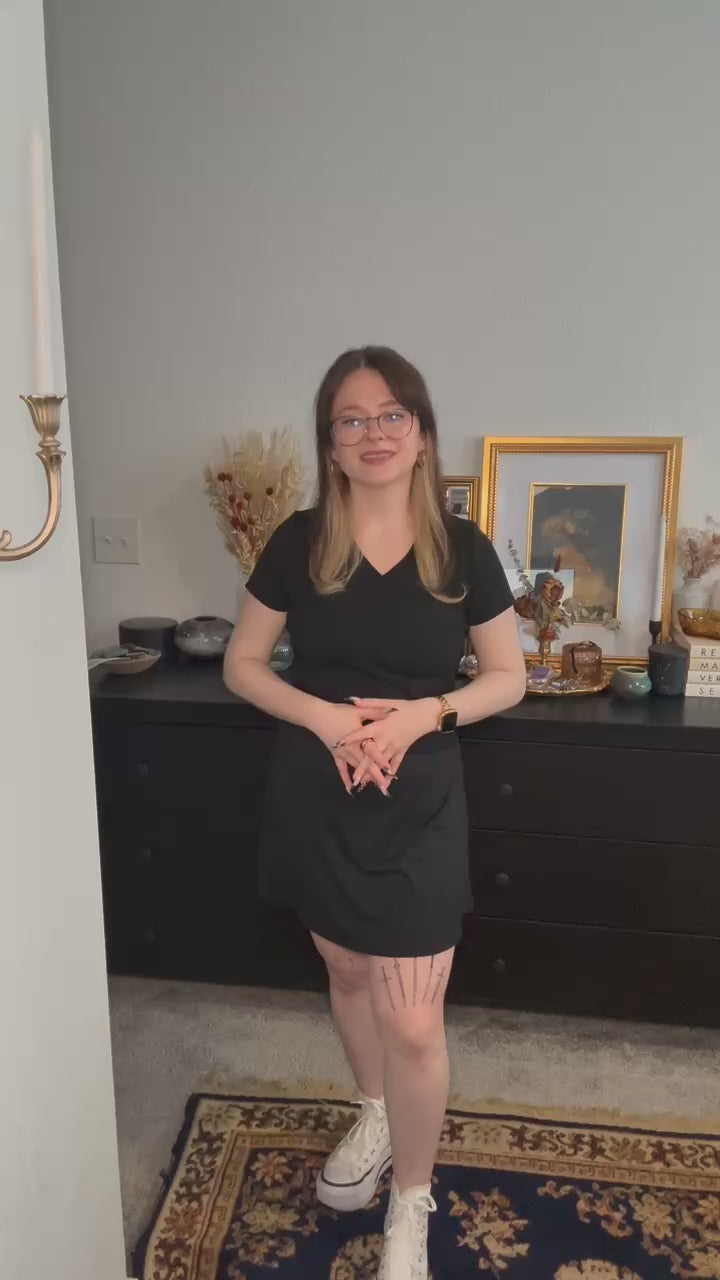 Emma wearing Black Skort