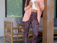 Summer Weight Live-in Loungers in Black Mini Floral - FINAL SALE