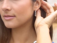 U Drop Silver Earrings