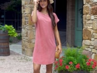 Mineral Washed T-Shirt Dress in Washed Pink