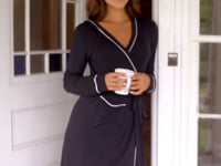 Hooded Black Modal Robe - FINAL SALE