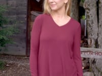 Wine Ribbed Long Sleeve Top - FINAL SALE