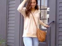 Slouchy Fawn Beige Tunic Hoodie
