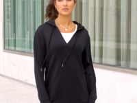 Luxe Knit Black Hooded Pullover