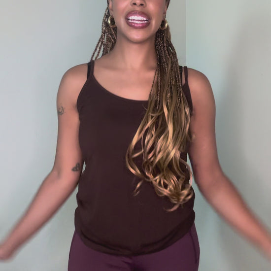 Try On Flawless Fit Spaghetti Strap Tank iN Chocolate