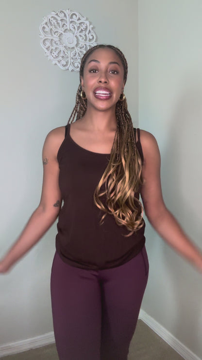 Try On Flawless Fit Spaghetti Strap Tank iN Chocolate