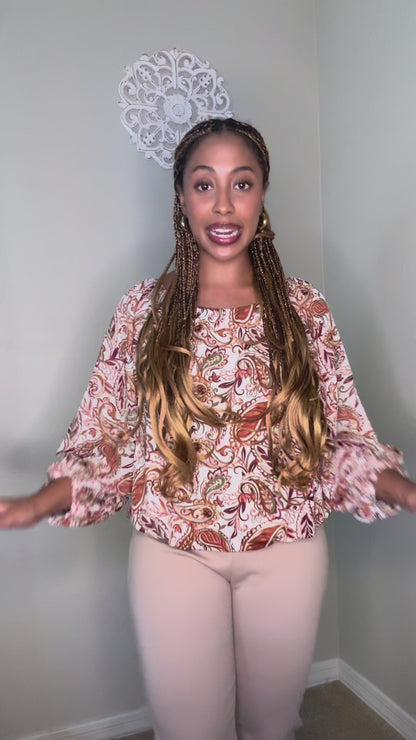 Perfectly Pleated Sheer Sleeve Floral Top