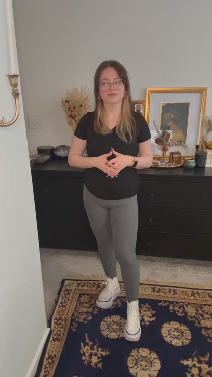 Emma wearing Best Fit V-Neck In Black