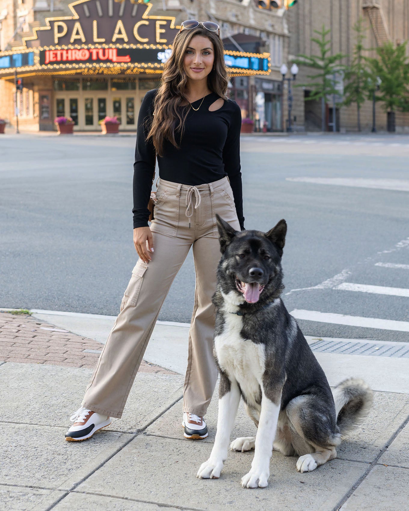 styled view of khaki sueded twill cargo pants