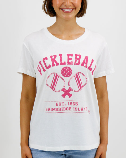 White graphic tee
