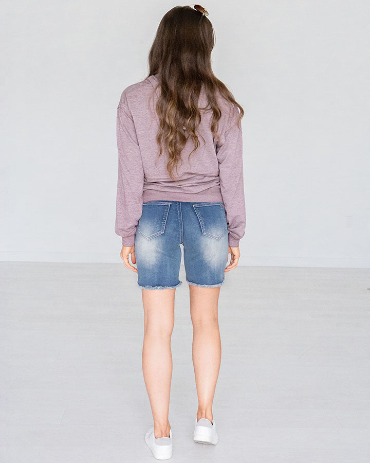 Distressed 7" Mid-Wash Shorts - FINAL SALE