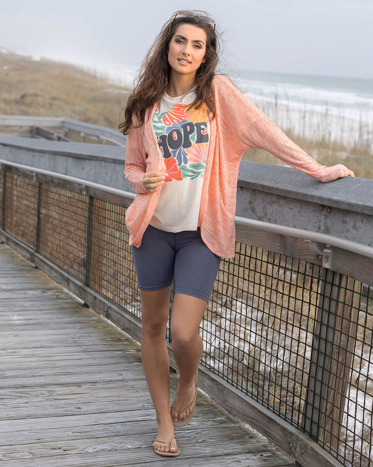Airy Cocoon Slub Cardigan in Dreamsicle - FINAL SALE - Grace and Lace