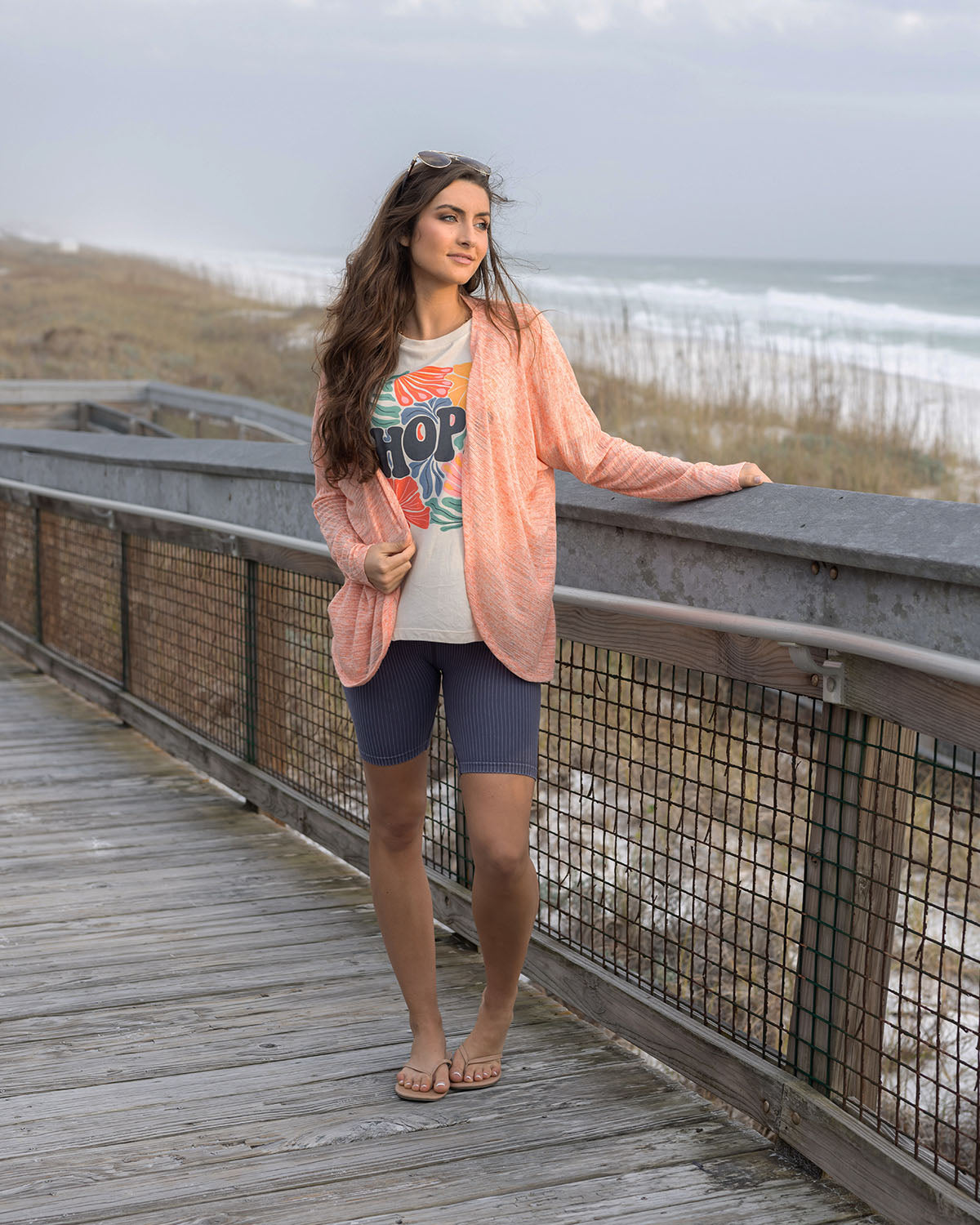 Airy Cocoon Slub Cardigan in Dreamsicle - FINAL SALE - Grace and Lace