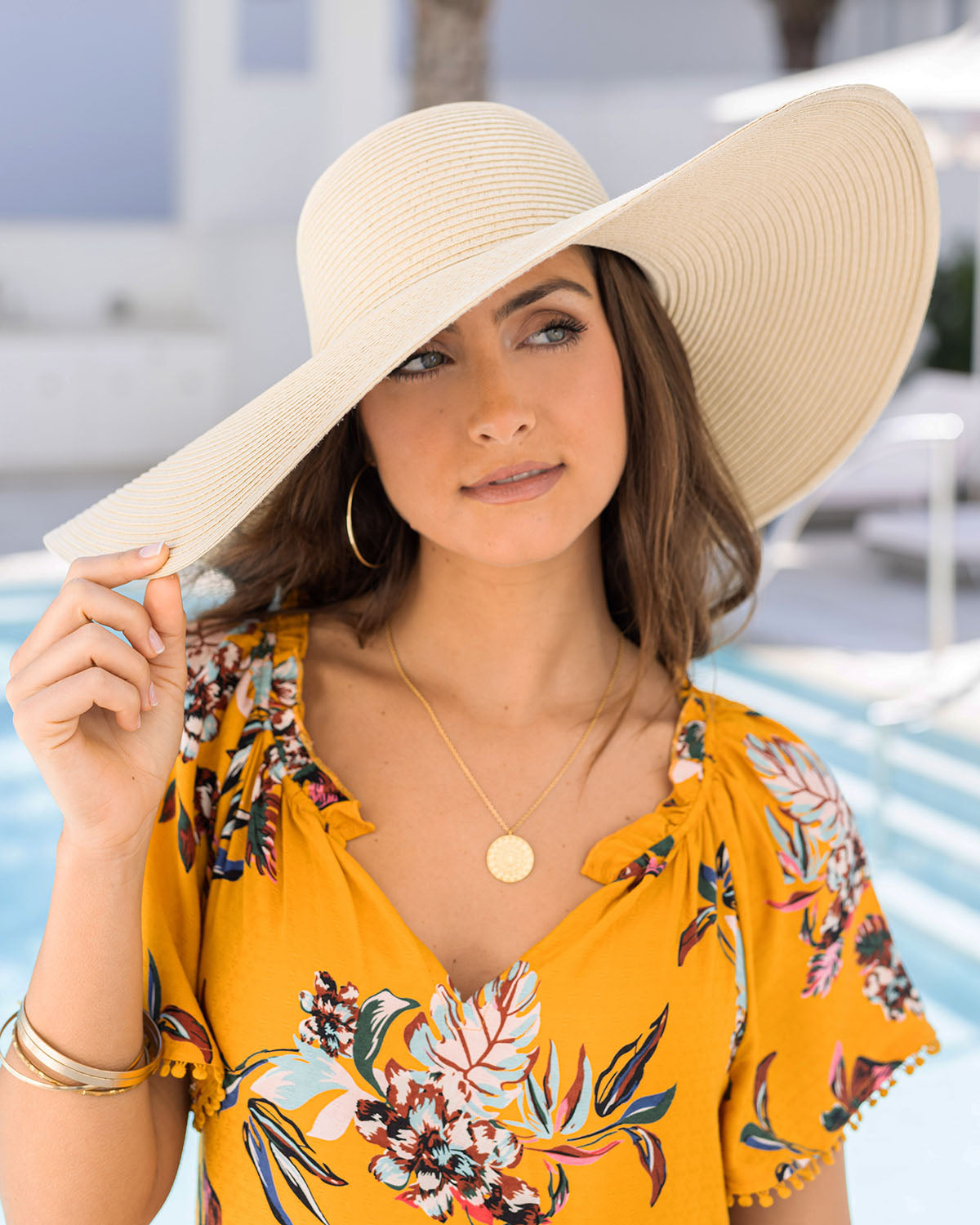 Leisure Print Sun-Protection Straw Hat