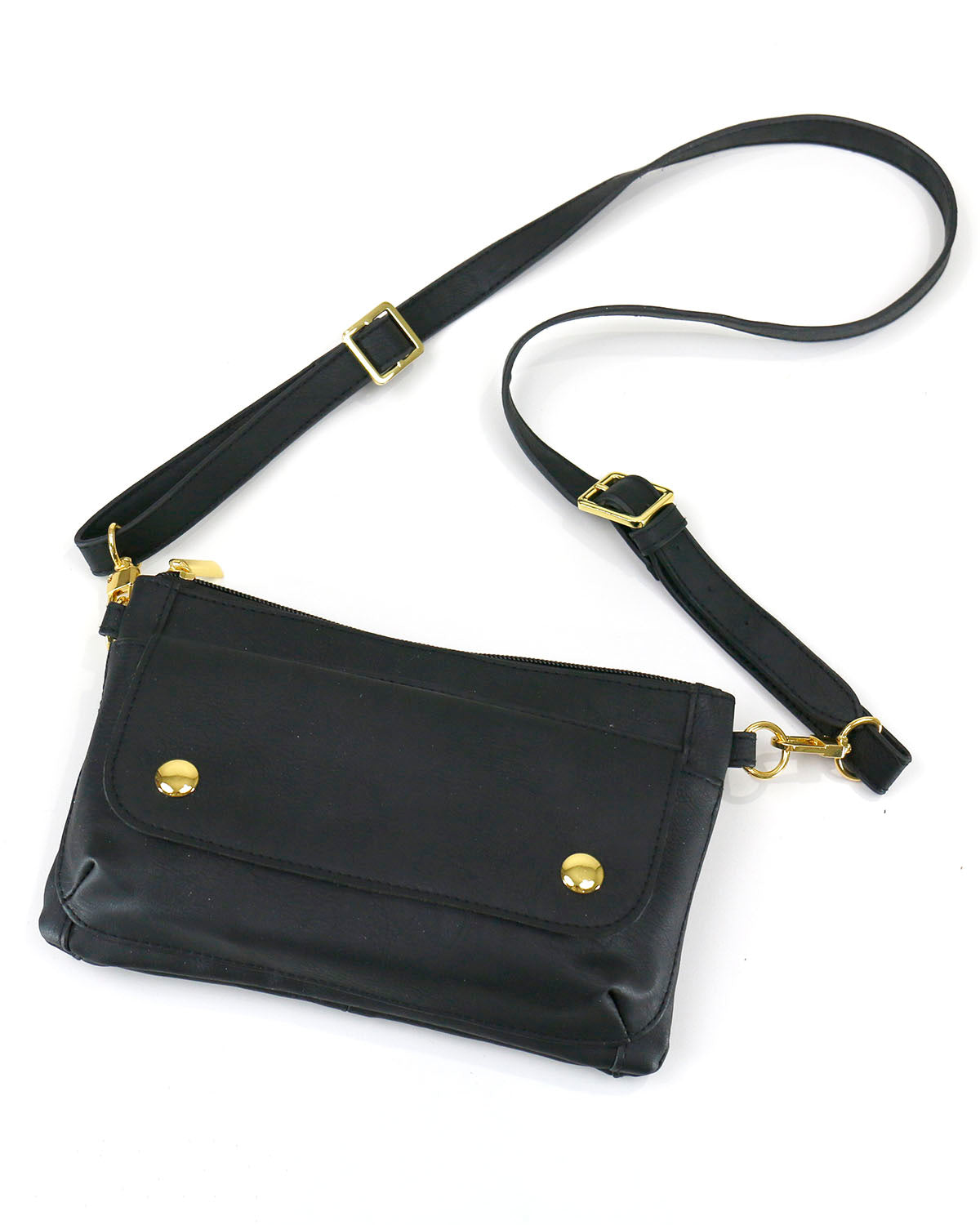 Vegan Leather Essentials Belt Bag in Black