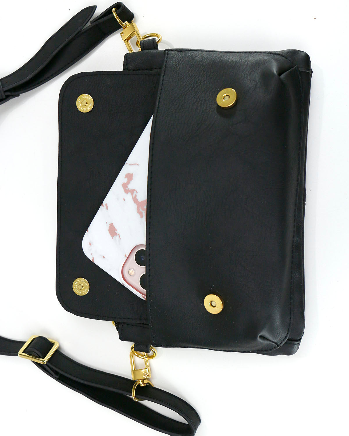 Vegan Leather Essentials Belt Bag in Black