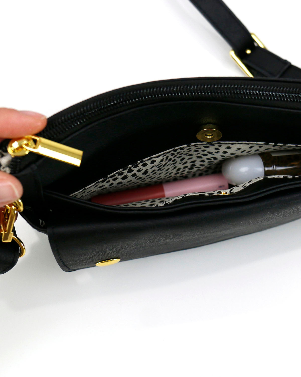 Vegan Leather Essentials Belt Bag in Black