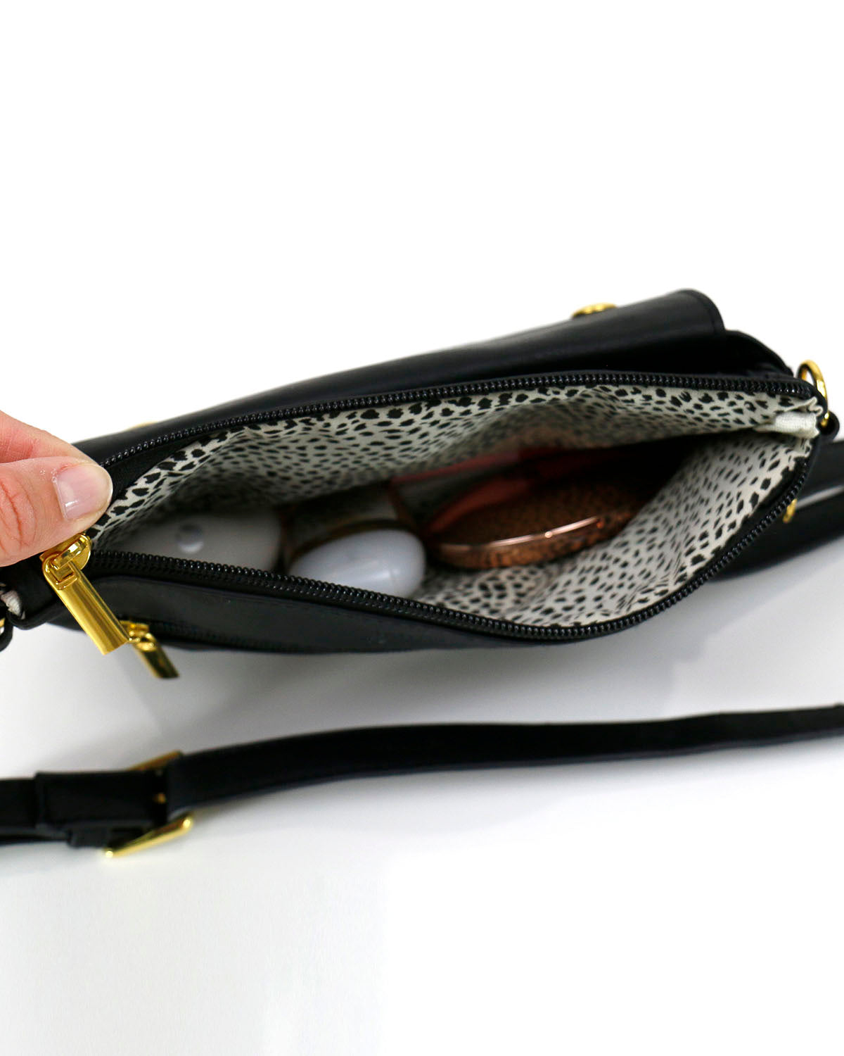 Vegan Leather Essentials Belt Bag in Black