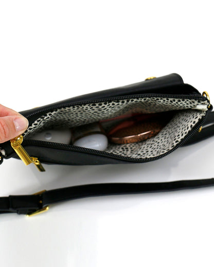 Vegan Leather Essentials Belt Bag in Black