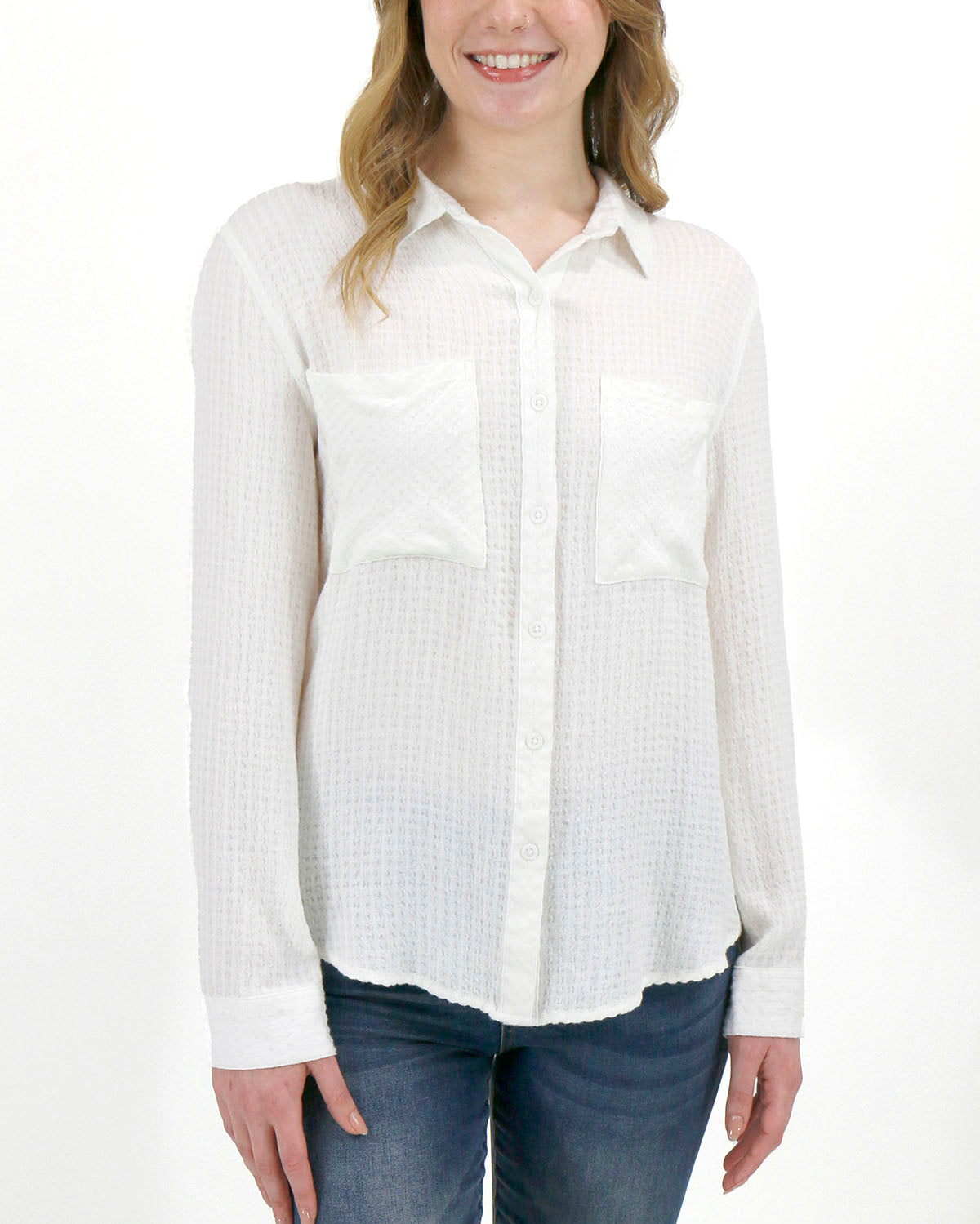 Favorite Button Up Top in Soft White
