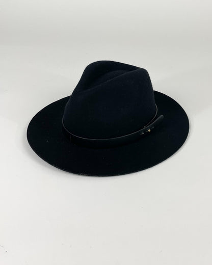 Vegan Black Leather Hat Band - FINAL SALE