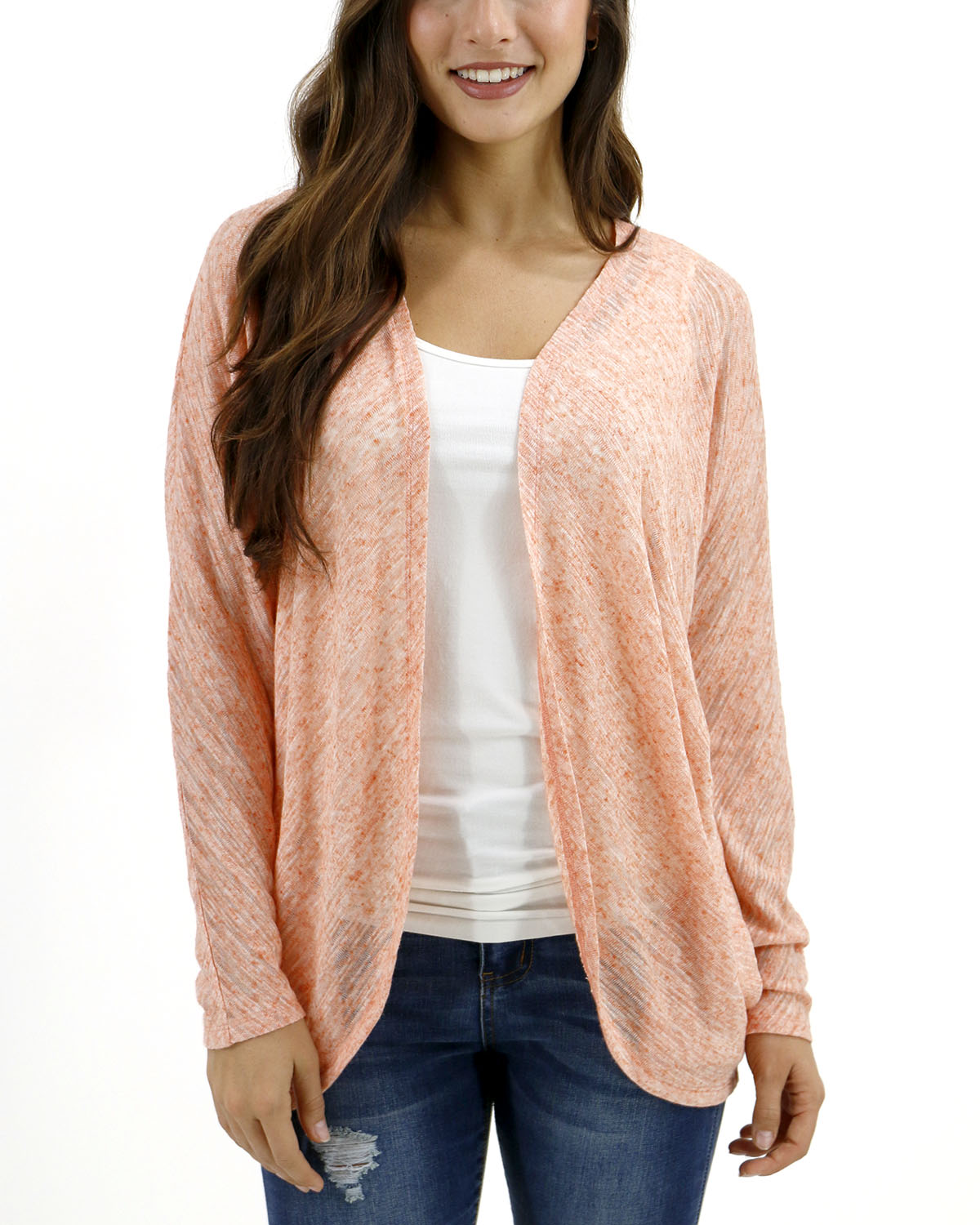 Airy Cocoon Cardigan Grace in Dreamsicle and Slub - Lace FINAL - SALE