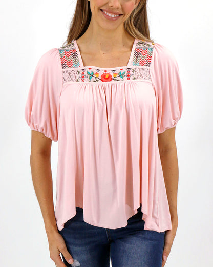 Island Embroidered Top - FINAL SALE
