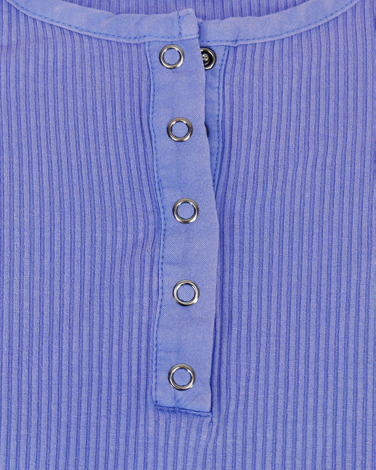 Mineral Washed Ribbed Henley in Washed Amethyst