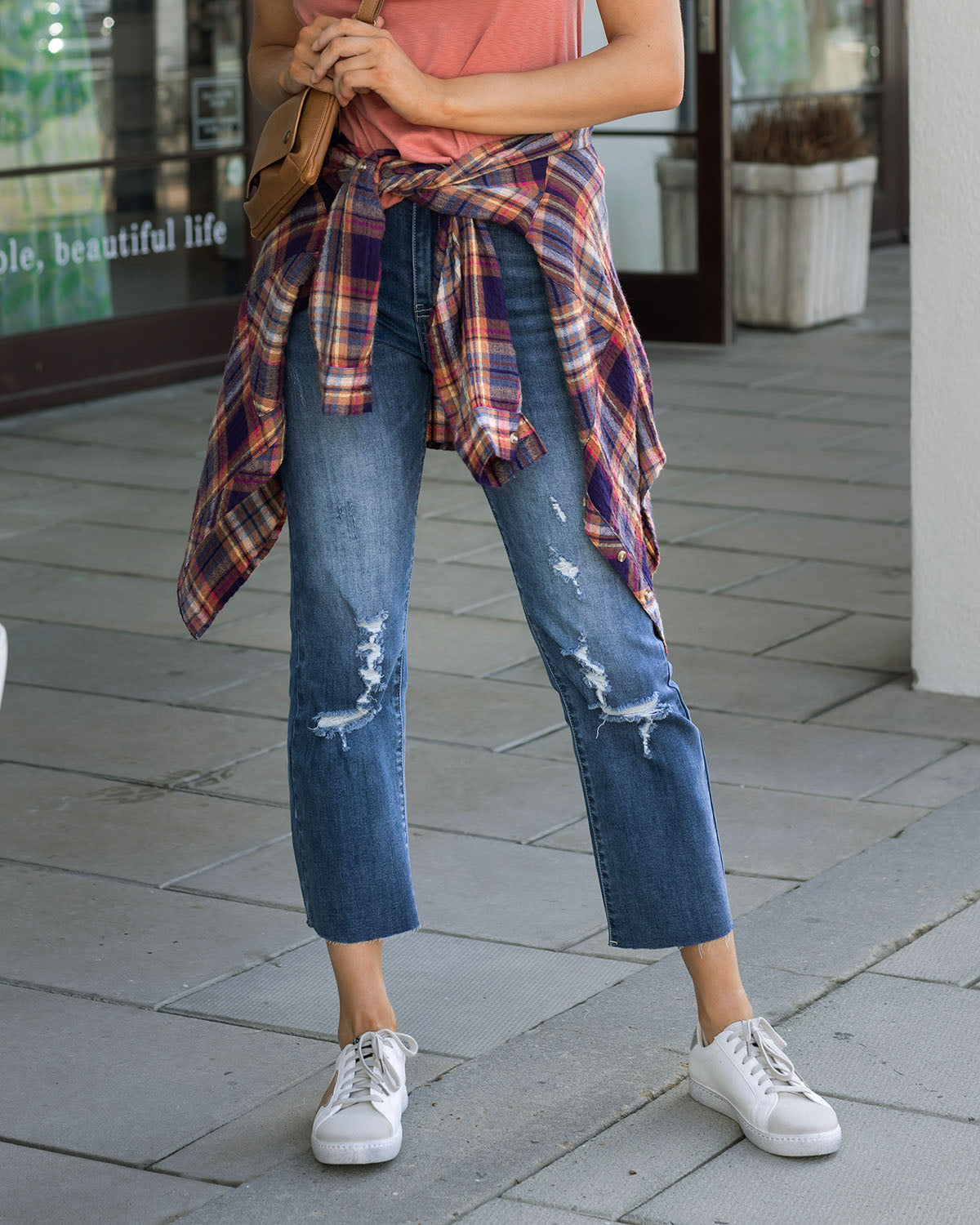 Womens distressed cheap cropped jeans