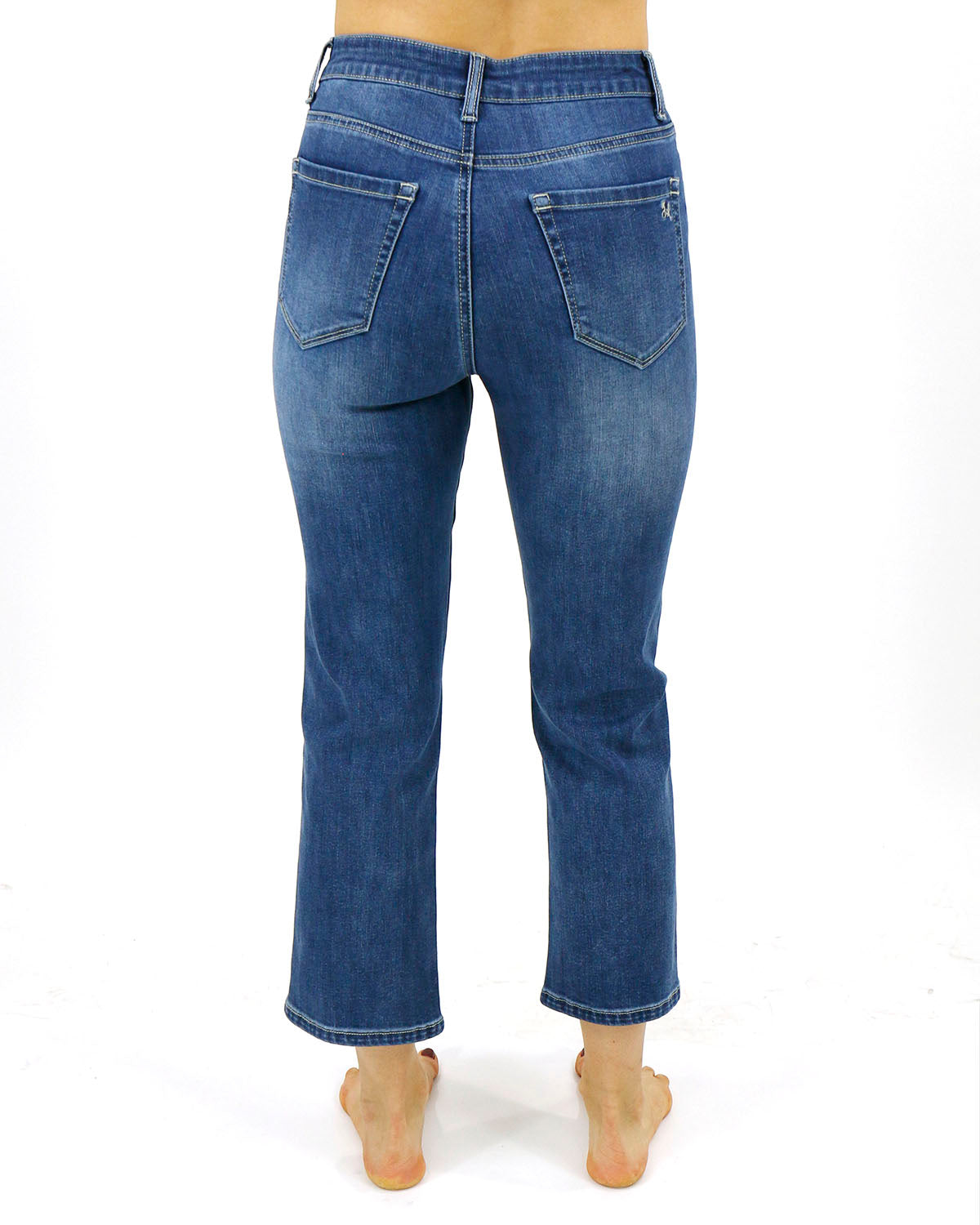 Mel's Fave Non Distressed Straight Leg Cropped Denim in Vintage Mid-Wash